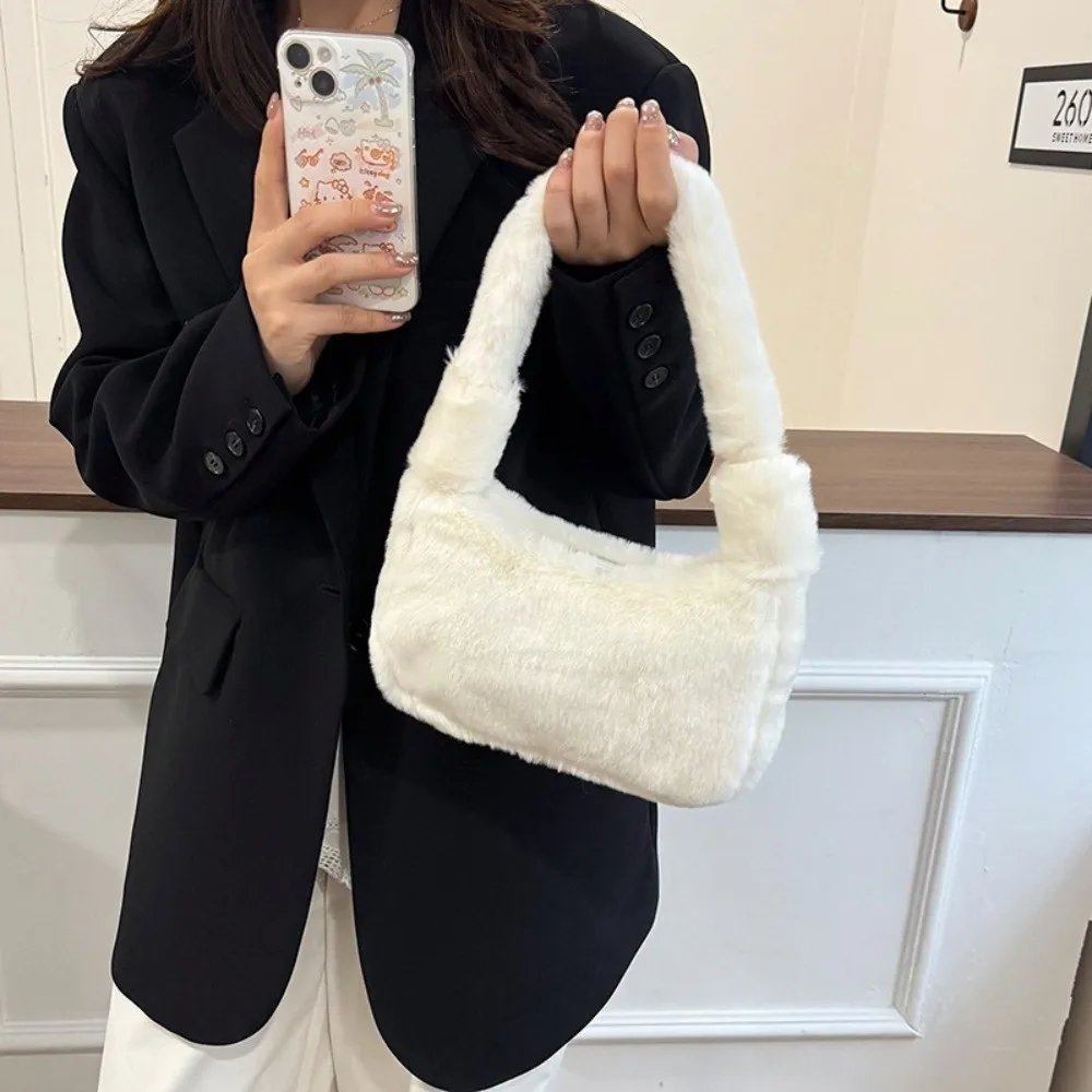 

Новые сумки на плечо из искусственного меха, большая вместительная однотонная женская сумка-клатч на молнии, женская сумка