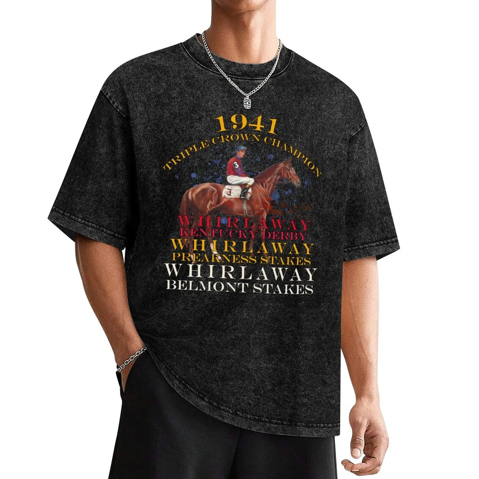 

1941 Triple Crown Champion Whirlaway horse racing design T-Shirt sports fans tees plus sizes t shirt men