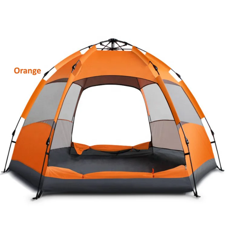 YUANFENG double-layer large hexagonal tents camping outdoor automatic 5-6 person tents family