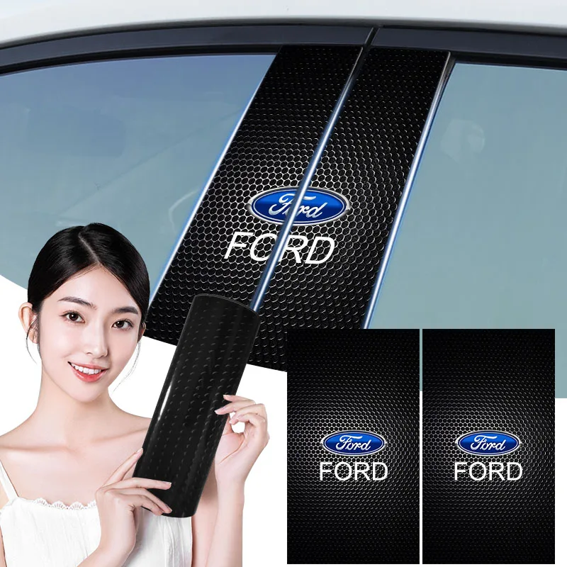 

car stickers Auto Center Column Stickers B-pillar Decals Accessories For Ford Focus 2 Mondeo Fiesta Kuga Ranger Escort Explorer