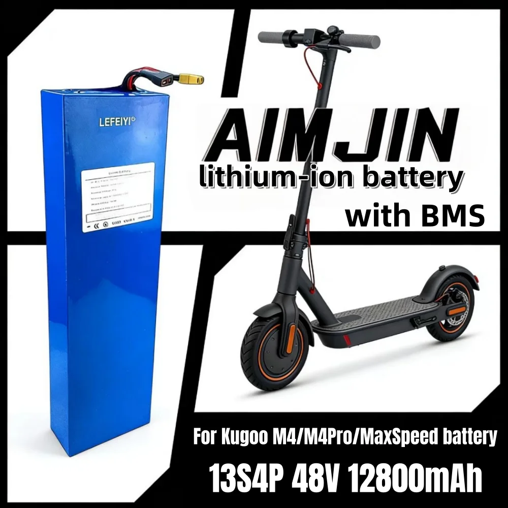 

13S4P 48V For Kugoo M4/M4Pro/MaxSpeed 12800mAh battery pack electric scooter 18650 battery pack built in BMS