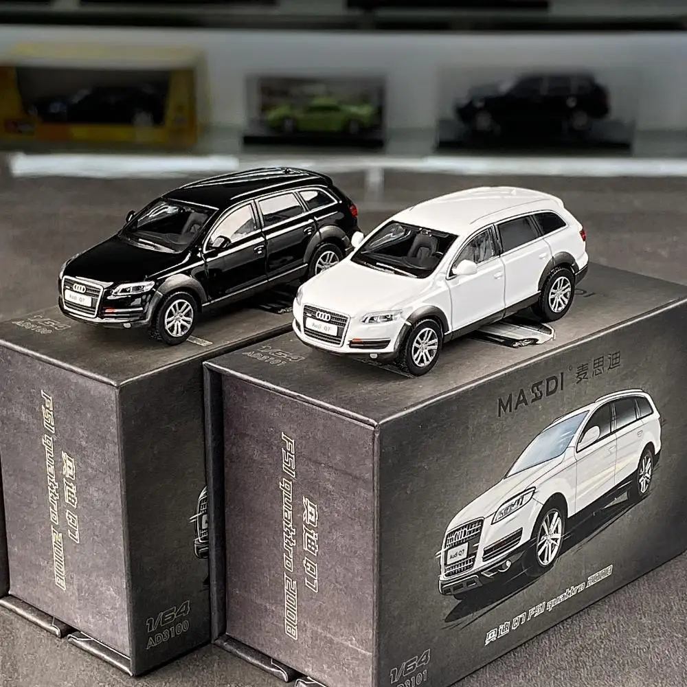 

MASDI 1/64 Q7 FSI Quattro SUV 2008, гоночный автомобиль из сплава, литье под давлением и игрушечный транспорт, модель автомобиля, миниатюрная масштабная модель автомобиля для детей