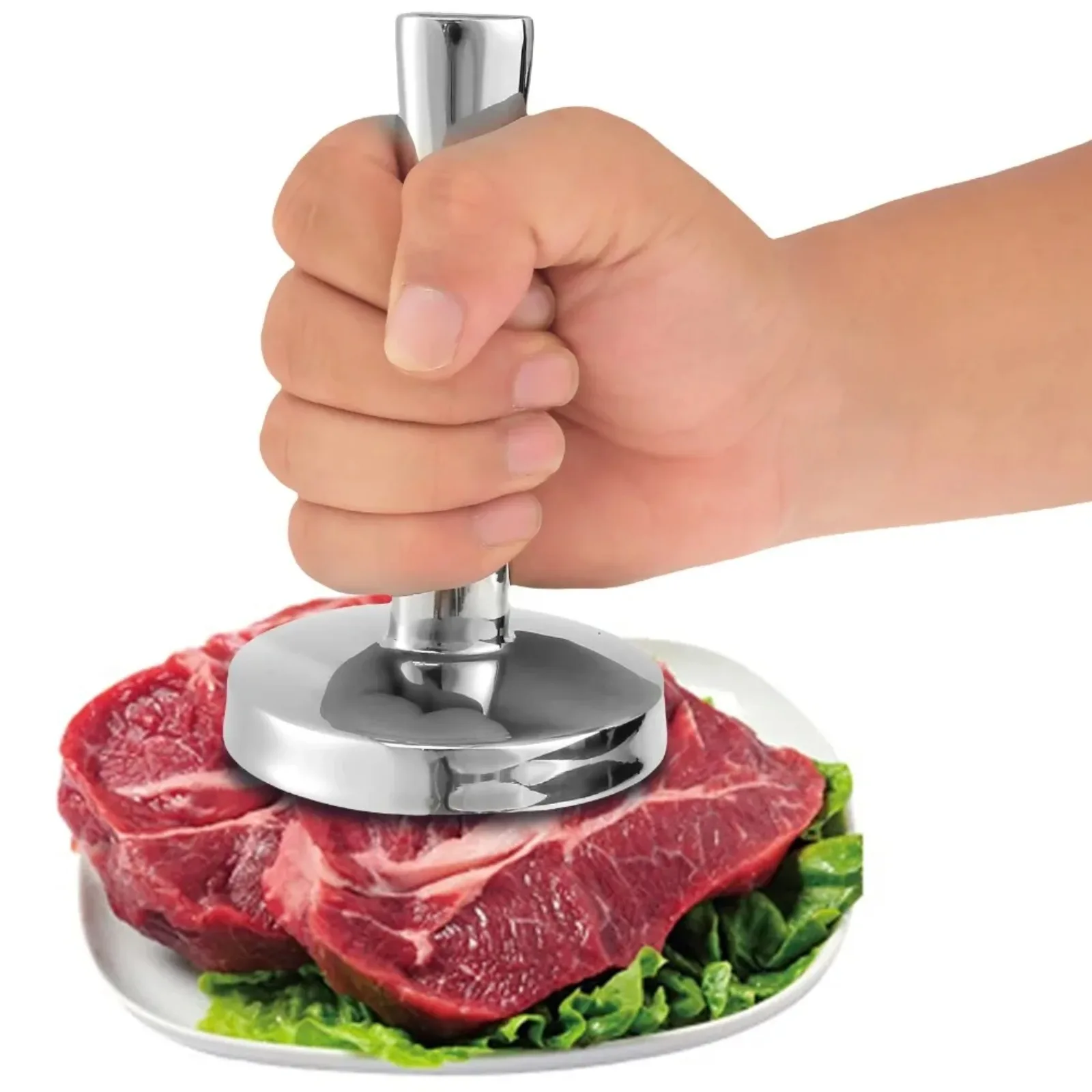 Stainless Steel Meat Tenderizer Tool Food Grade Mallet Hammer Large Round Pounder Flatten Meat Kitchen Cooking Accessory