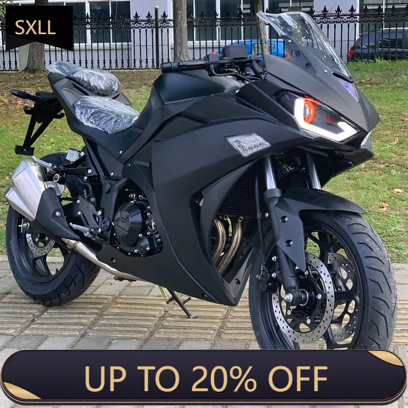 

SXLL Motorcycle Small Ninja Sports Car Horizontal Car Can Be Licensed Adult Second-hand Fuel Motorcycle Road Race Double Motorc