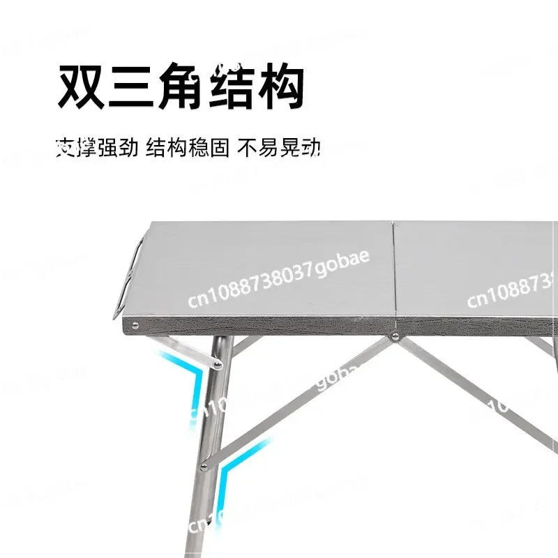 طاولة نزهة قابلة للطي للتخييم في الهواء الطلق من الفولاذ المقاوم للصدأ