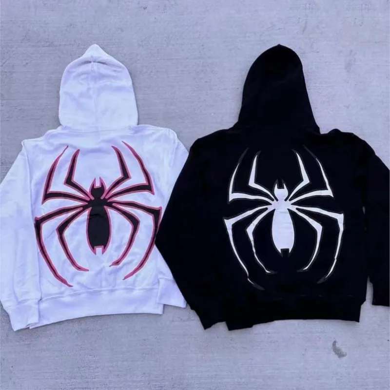 Hoodies Y2k Emo Spider Punk Goth Hooded Zip Up Men's Women's Autumn Winter Harajuku Casual Sweatshirts Kawaii Jacket Streetwear