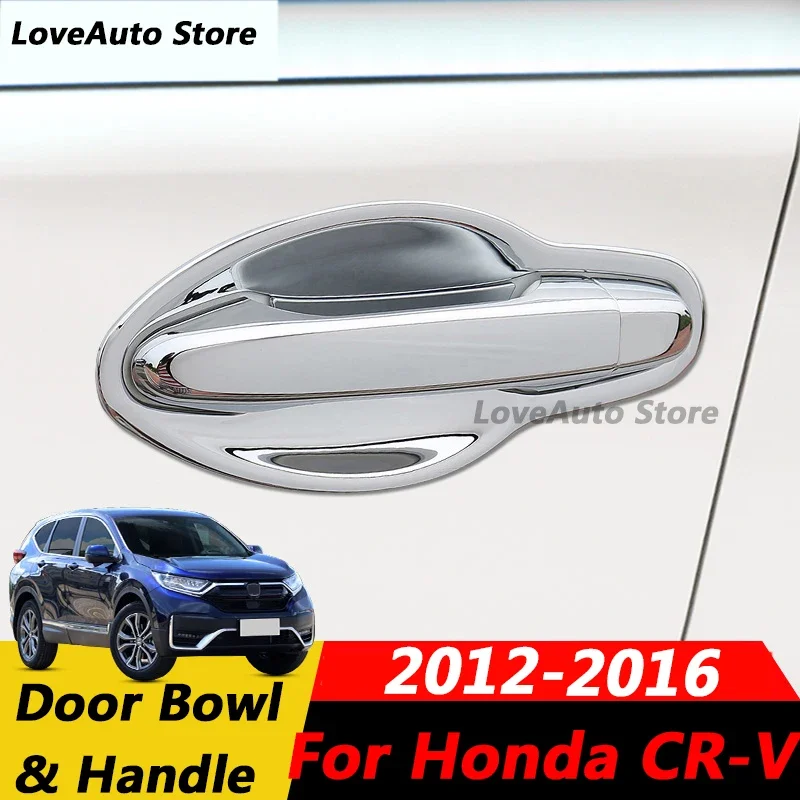 

For Honda CRV CR-V 2012-2016 Car Door Handle Protective Bowl Cover Door Handle Outer Bowl Stainless Steel Cover Accessories