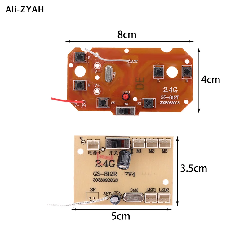 ชุด 1 ชุด สำหรับอะไหล่รถบังคับวิทยุ 6CH 2.4G รีโมทคอนโทรล คุณภาพสูง 27MHz วงจร PCB บอร์ดส่งสัญญาณและรับสัญญาณ
