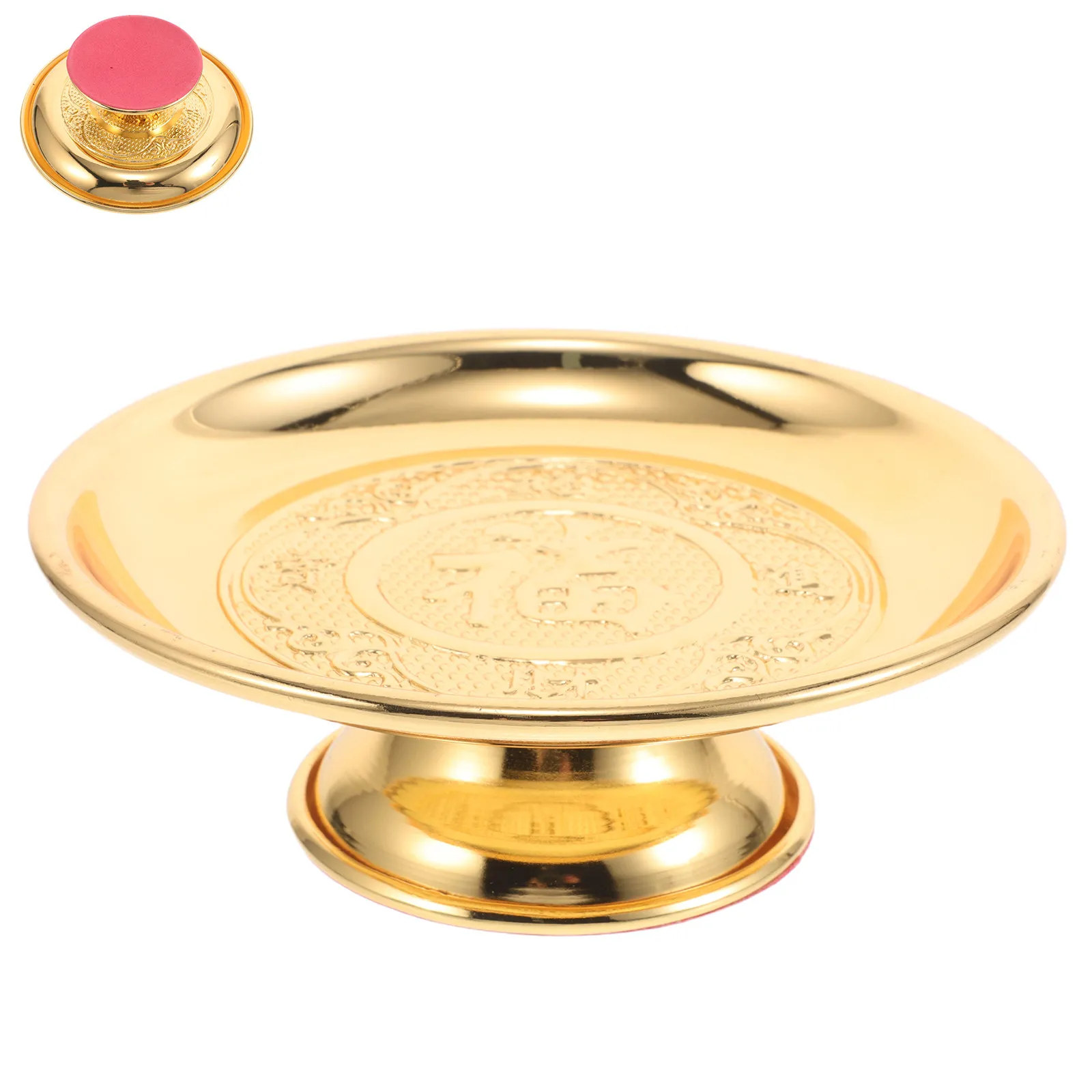Stainless Steel Fruit Plate Altar Blessing Bowl Buddhist Ritual Serving Dish Wedding Ceremony Decoration Offering