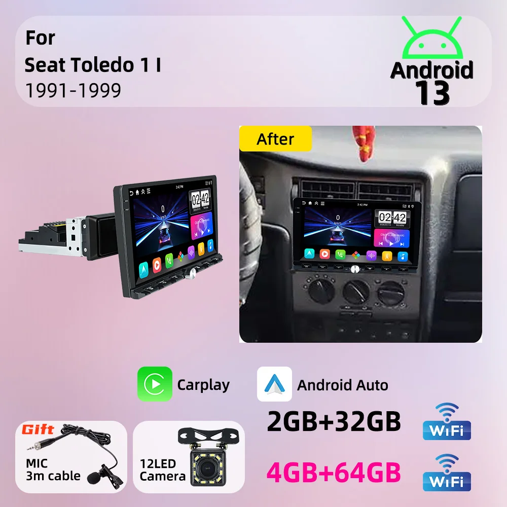 For Seat Toledo 1 I 1991-1999 Android 1Din Car Stereo 9