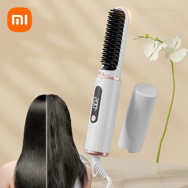 Xiaomi-peine de iones negativos para alisar el cabello, peine de pelo liso sin dañar el cabello, pantalla de temperatura, antiquemaduras, herramientas portátiles para el cabello