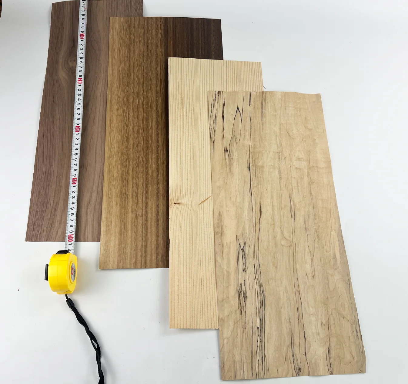 4pcs(mixed) Natural Ebony White Sandalwood Black Walnut Smoked Veneer  DIY Car Guitar Head Decorative Veneer