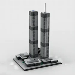 Fast delivery MOC-157149 World Trade Center miniature version 1:2000 small particle assembled building block toy building model