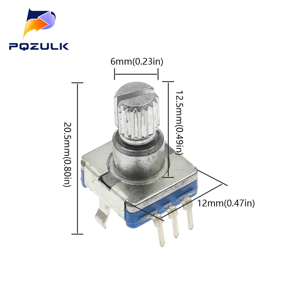 Produktbild von 2x EC11EBB24C03 Drehgeber Mit Schalter – 30 Rasten, 15 Impulse, 25 Mm, 8 Pins, Für DIY- Und Elektronikprojekte