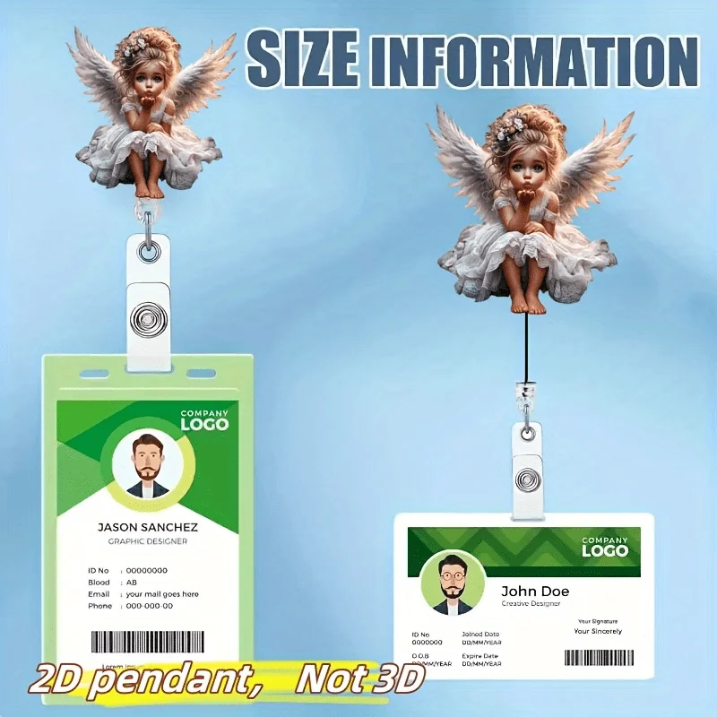 حامل شارة فتاة الملاك الأكريليك. التمرير بطاقة الهوية القابلة للسحب لطلاب المطبات والممرضات.