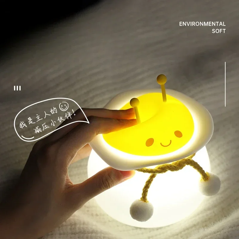 Agradável colorido LED gato coelho silicone luz noturna quarto sala de estar atmosfera luz