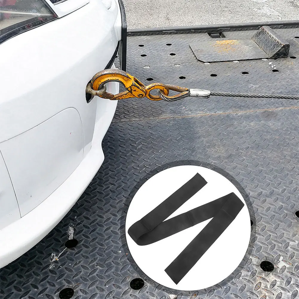 

2pcs Nylon Rope Sleeve Winch Cable Line Protective Cover Sturdy For Trailer Outdoor Use Compatible With Most Winch Sizes