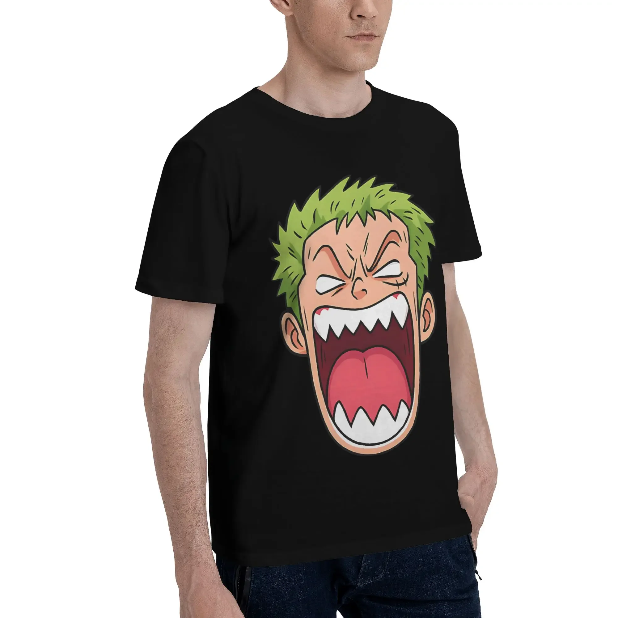 Anime Roronoa Zoro Men's T-Shirt Clothes  Novelty Tees Short Sleeve fugees Pure Cotton