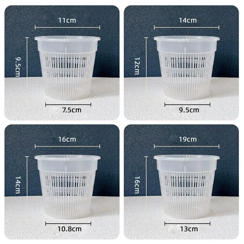 Meshpot Clear Plastic Orchid Pots For Flower Breathable Basin Orchid Planters Root Control Orchid Transparent Desktop Pot G moss