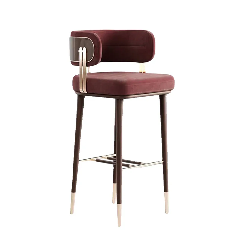 Solid Wood   Light     Italian Simple Nanes Front Desk Island High Stool