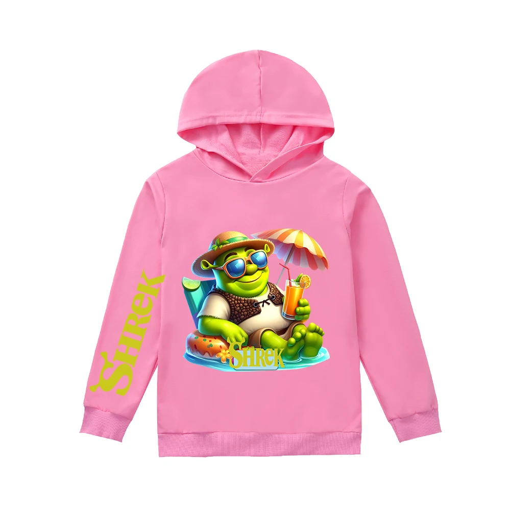 Children's Clothing Animated Film S-Shreks Hoodies Kid's Fashion Hooded Sweatshirts Vintage Casual Boys Pullovers Streetwear