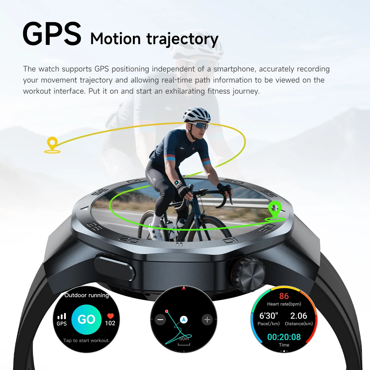 2026 New Smart Watch 1.53-inch GPS Sports Men Compass Altimeter AMOLED HD  Swimming Waterproof Step Counting Girl Smart Bracelet