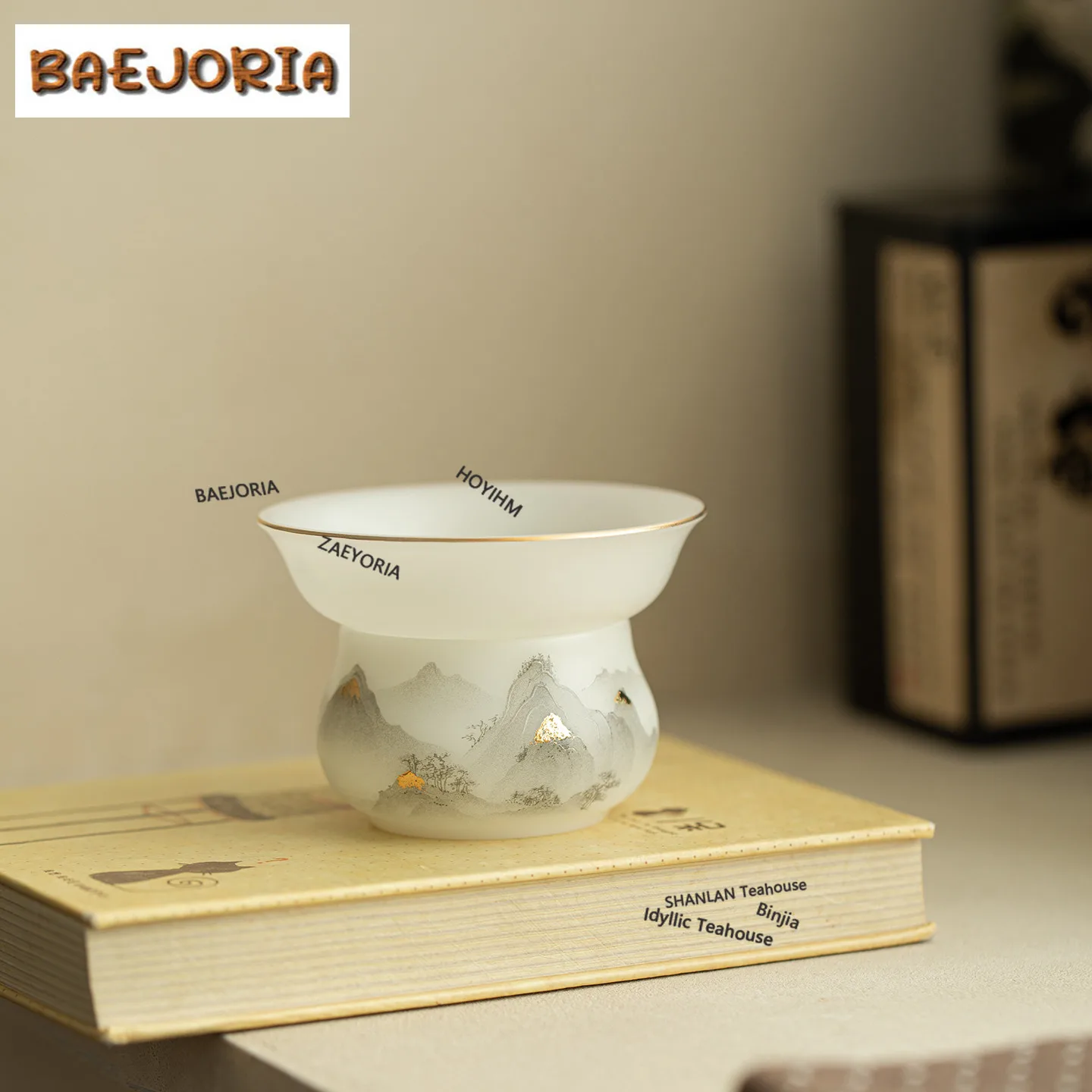 BAEJORIA Ice Seed Sukiyaki Gold Drawing Tea Separator Infusor Boutique Tea Strainer Dispenser Tea Soaking Tea Filter Tea Gifts