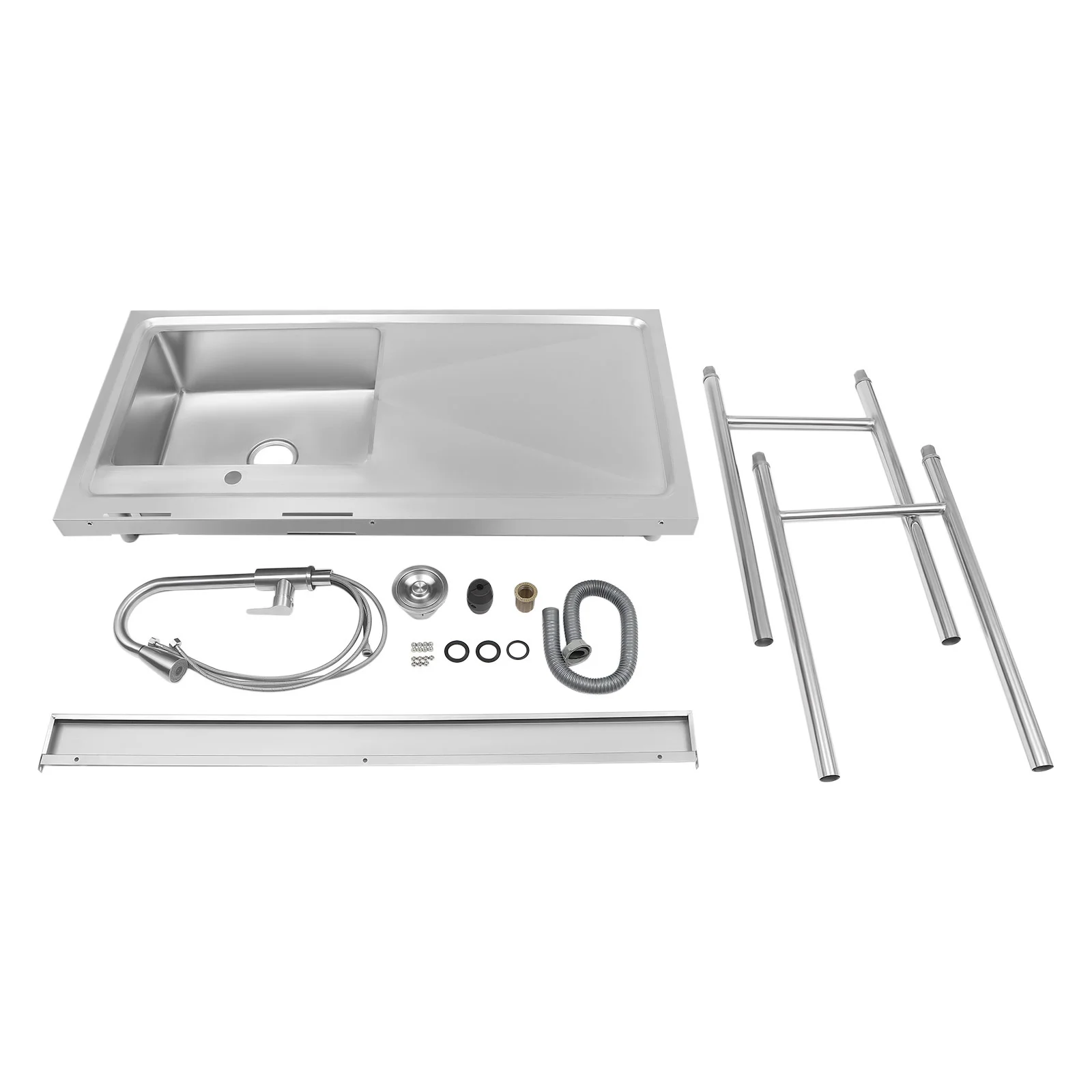 Commercial Utility Prep Sink Kitchen Sink 1 Compartment & Drain Stainless Steel