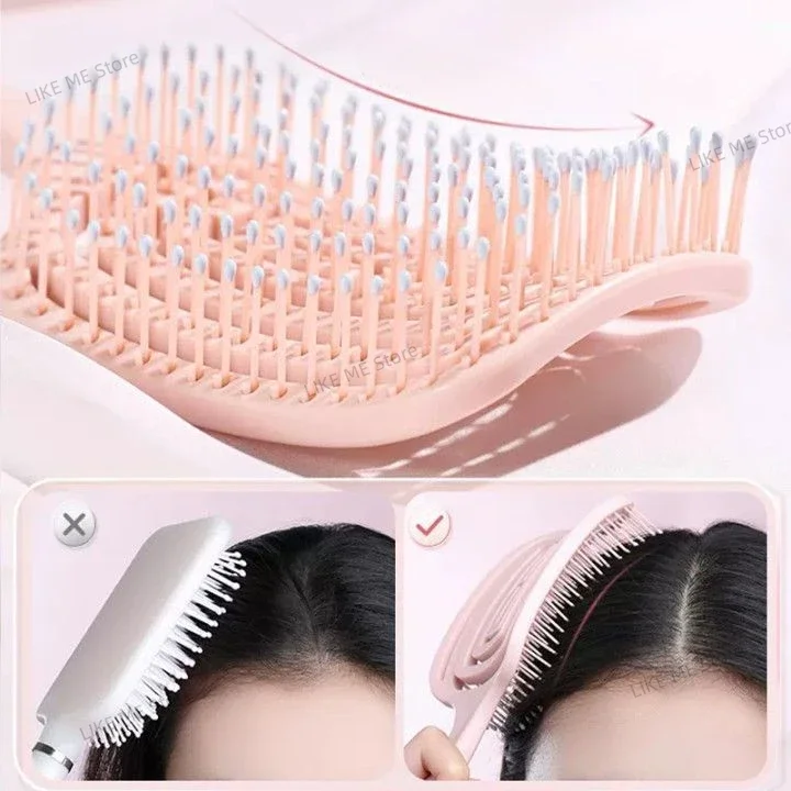 1PC Elastic Massage Comb Hollow Out Hair Brush Scalp Massage Combs Hair Styling Detangler Fast Blow Drying Detangling Tool