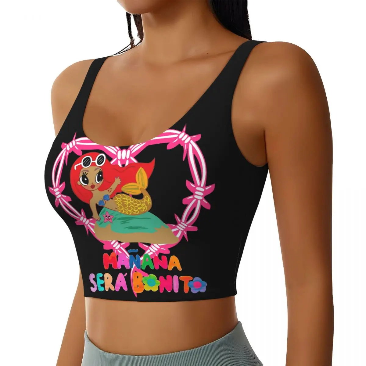 Custom Colombian Singer Karol G Manana Sera Bonito Workout Crop Tank Tops Women Seamless Running Yoga Sports Bras