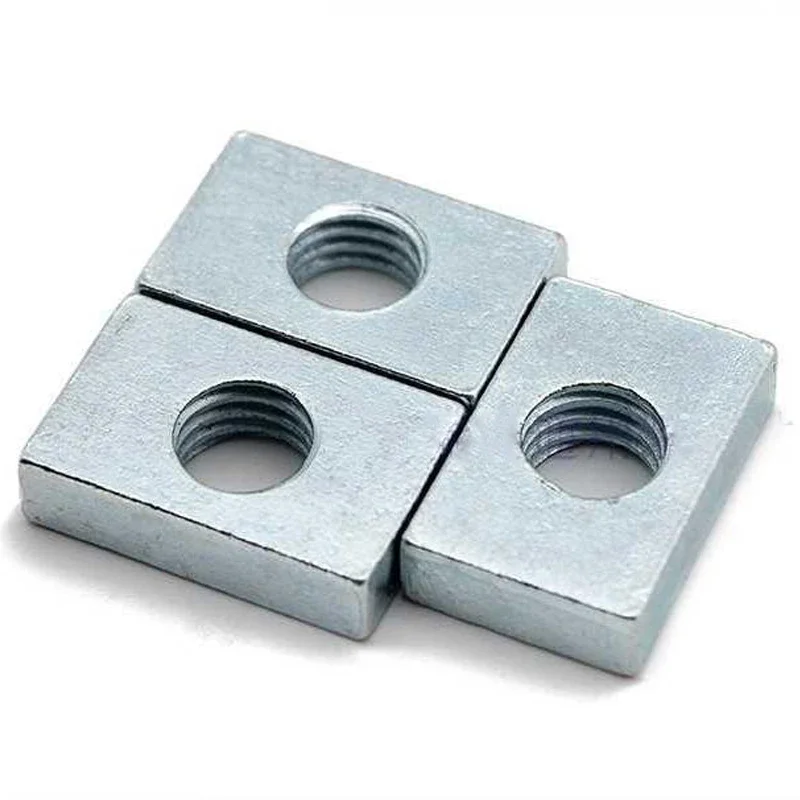 

5/10/20/50Pcs Square Nut M6 M8 M10 Zinc-Plated Carbon Steel Rectangular Thin Nuts Slider Block Aluminum Profile Accessory