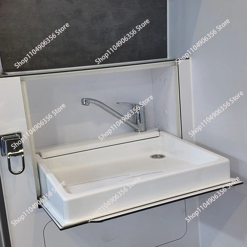 for caravan  Campers  Traveling Trailers  Acrylic Plastic  Foldable Folding Sink with Faucet  and Mirror in Bathroom Y441