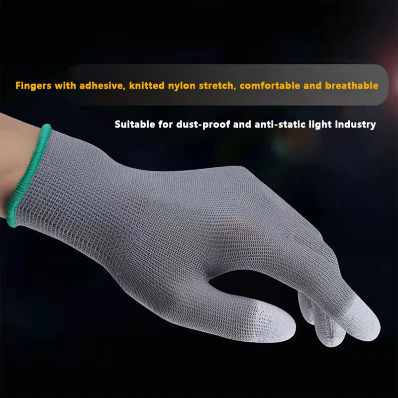 1 Pair Nylon Coated Gloves Non-Slip Work Gloves Outdoors High Quality Ventilate Anti Static Dustproof Industrial Specific Gloves