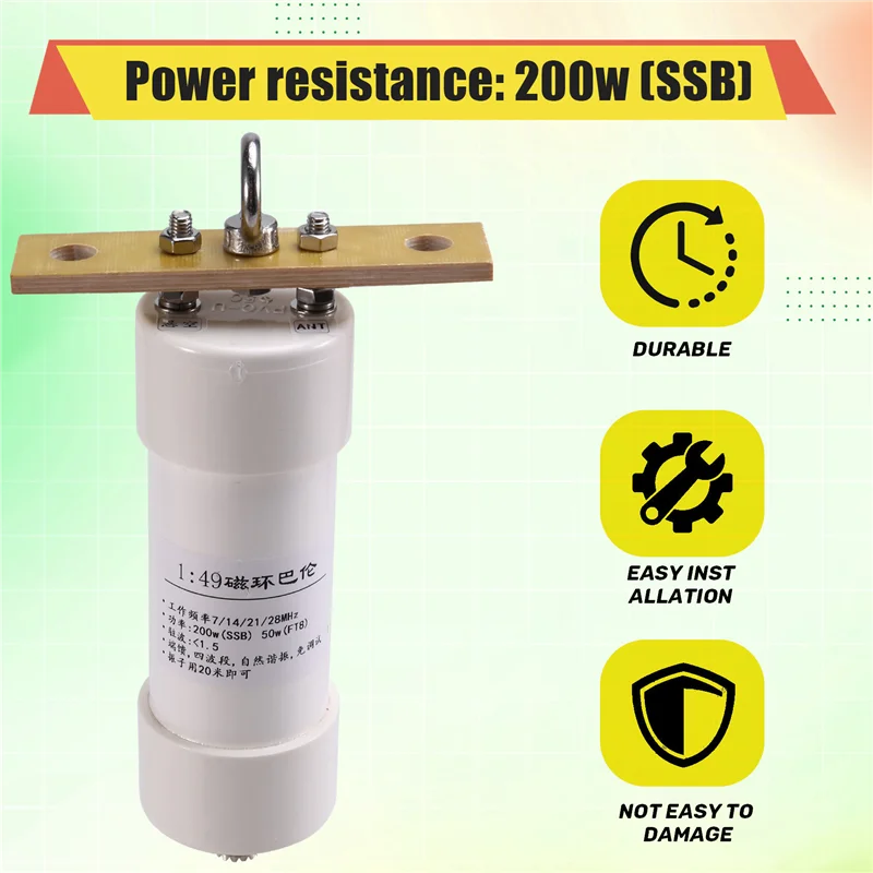 3CGRO-1:49 Balun 200W مقاومة محول هوائي الموجات القصيرة Balun End-Fed SSB هوائي لاستقبال الإشارة المحسنة