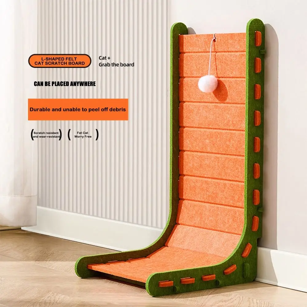 Vertical L-Type Cat Scratch Board Felt Scratch-resistant Cat Climbing Frame Nest Integrated Anti-Scratch Cat Toy Supplies