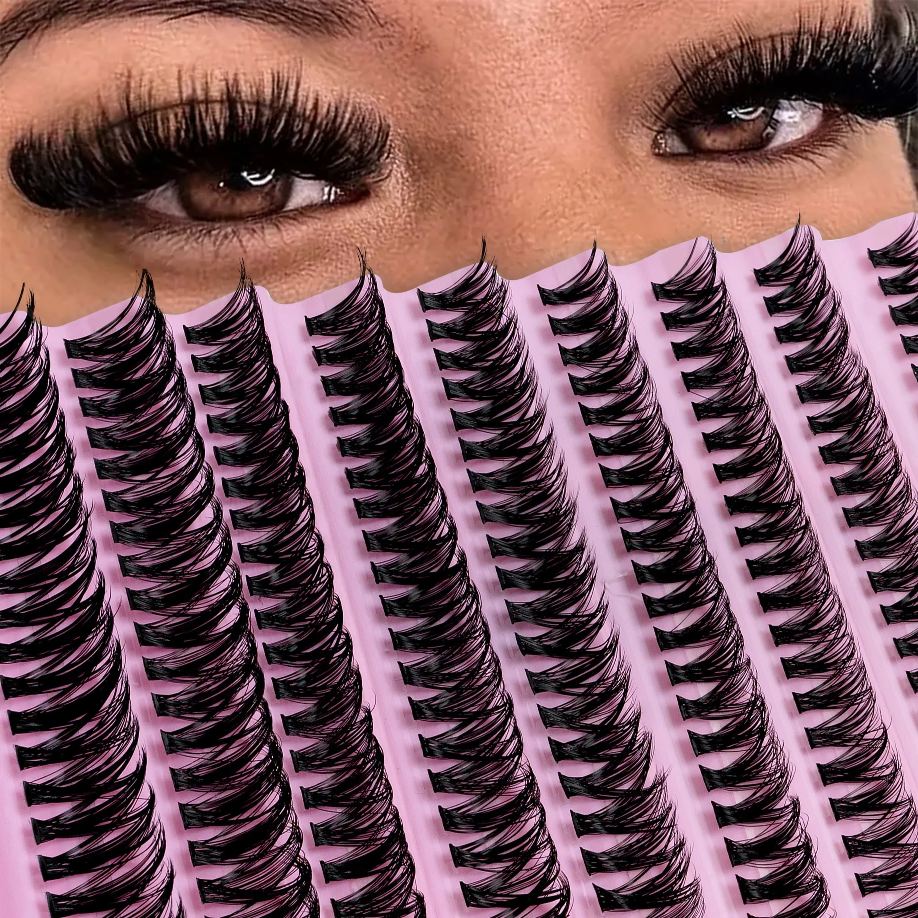 30D/40D/80D Falsche Wimpern 200 Cluster 0,05 mmD Locken 8–16 mm gemischte natürliche Wimpernverlängerung 3D russisches Volumen persönliche Wimpern – Detail 4