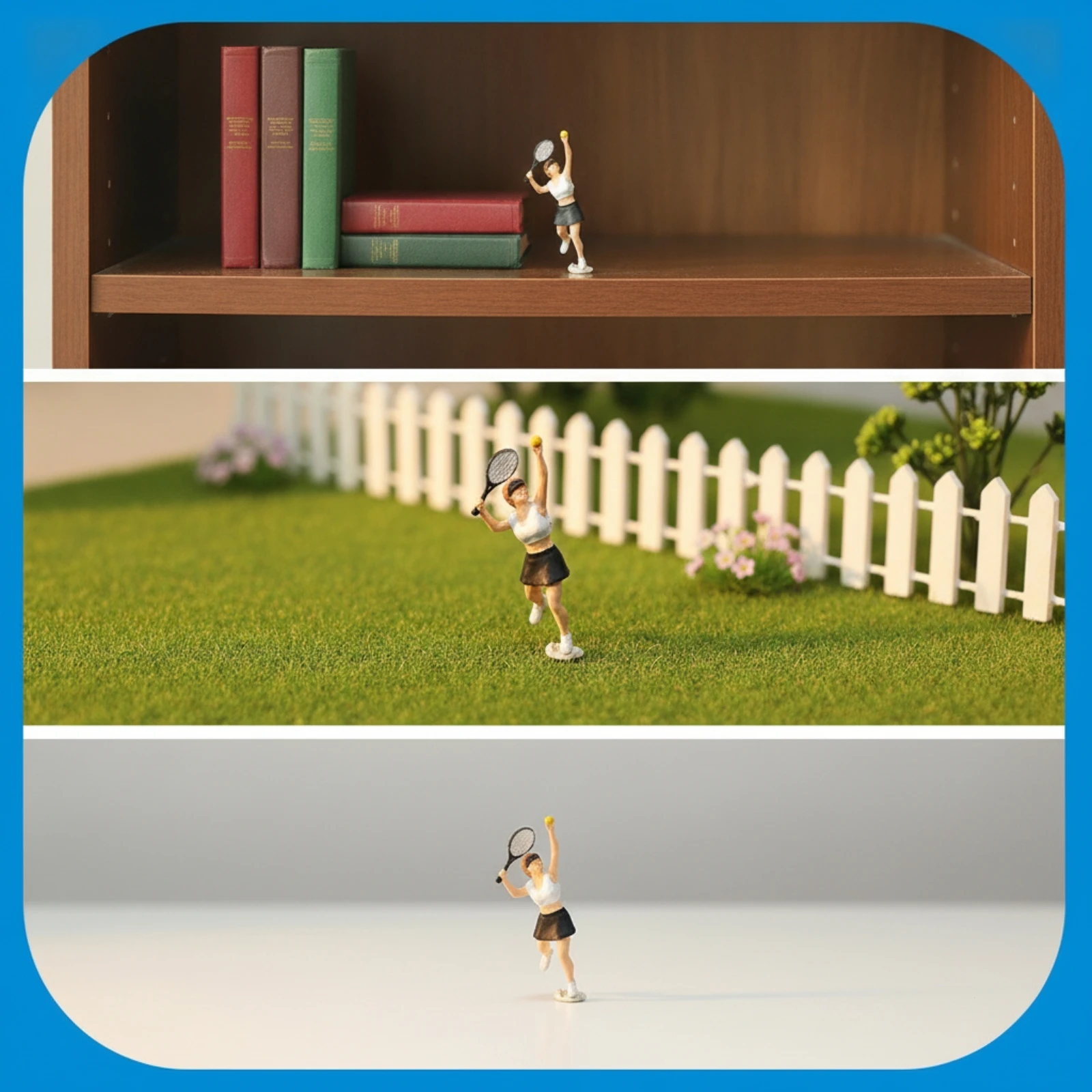 Tennis Girl Figurine Detailed Tennis Player Figurine Figure Model Realistic Miniature Figure Dynamic for Collectors, Dioramas