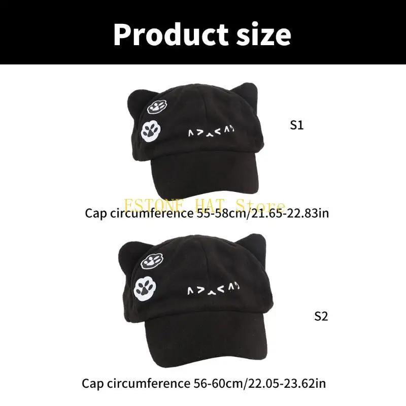49MF Street Dance Hat Cosplay Cats Ear Baseball Hat 2000s Hiphop Hat Shopping Headwear