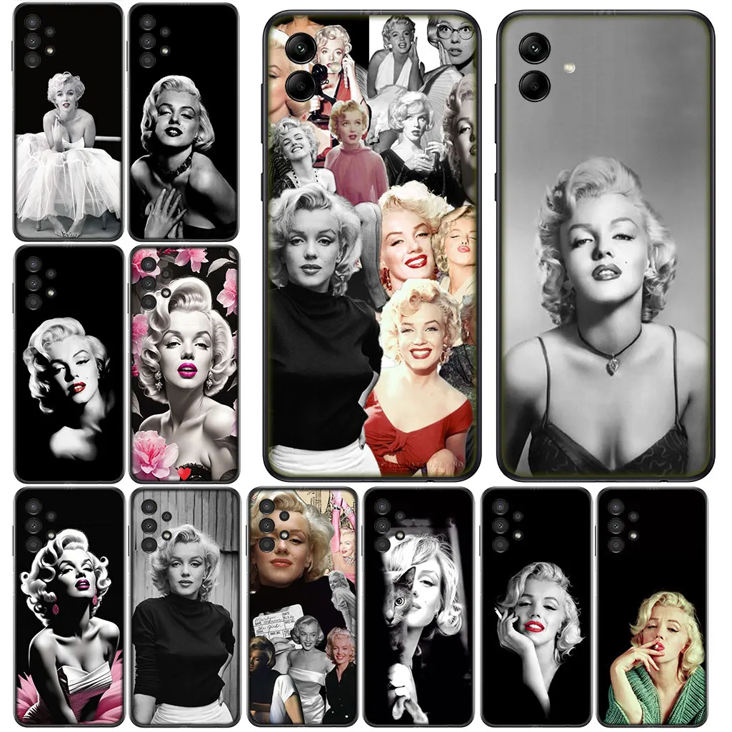 غلاف ناعم لهاتف أبل آيفون 16 15 14 11 Pro Max SE2 SE3 7 8 Plus SE 2022 16 + 15 + ورق حائط مارلين M-Monroes غطاء جراب هاتف