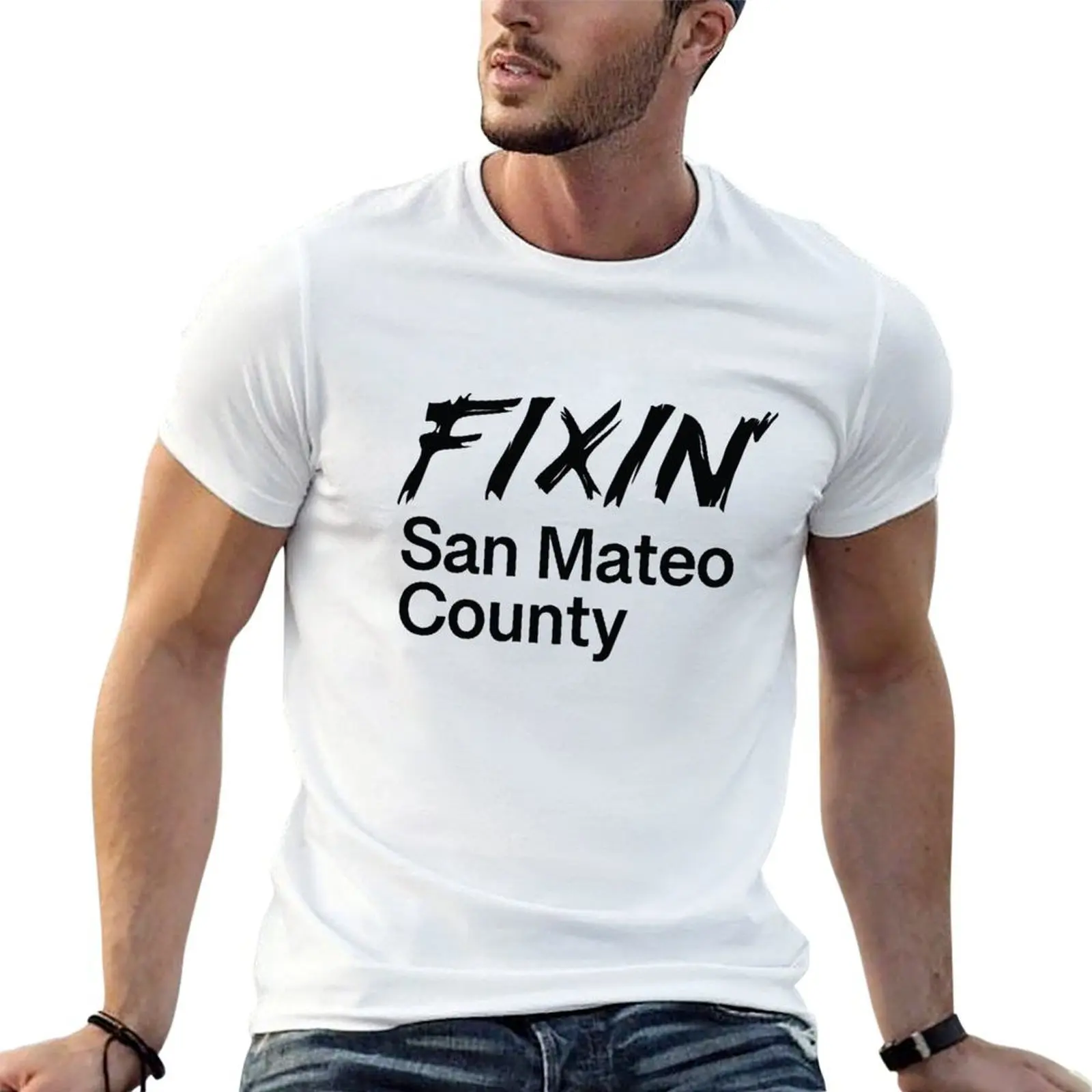 Camiseta con logotipo de Fixin' San Mateo County, camiseta esencial, camiseta con estampado personalizado, camiseta personalizada