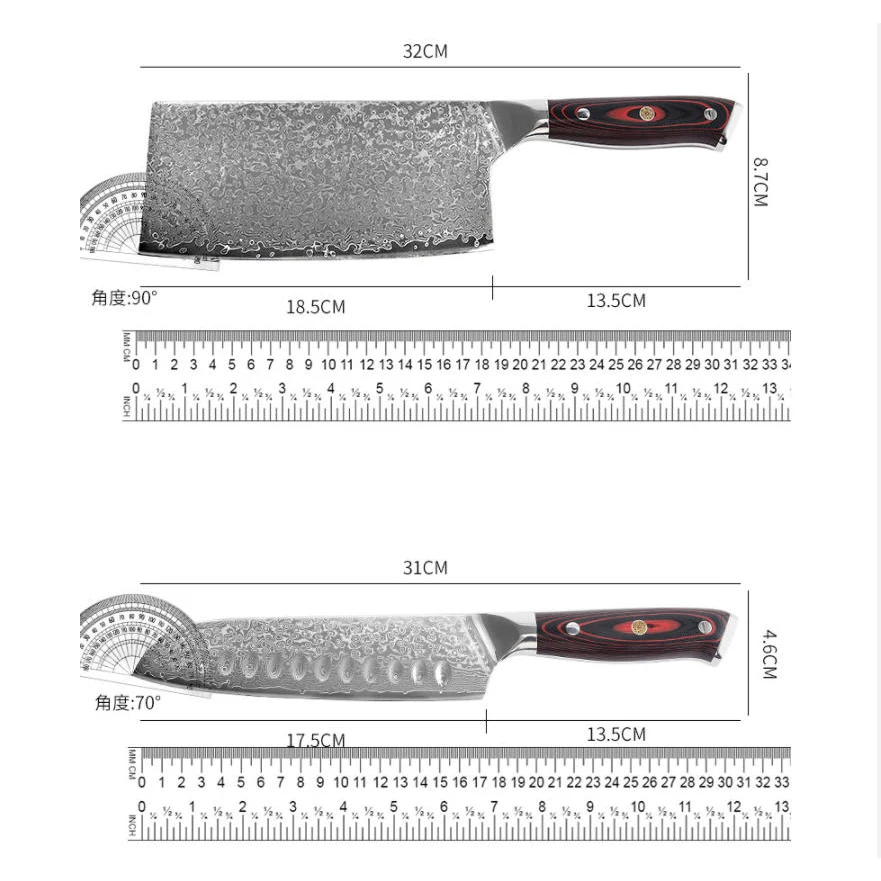 سكين الطاهي 67 طبقات دمشق الصلب 10Cr15Mov بليد G10 مقبض Santoku الساطور اللحوم تقطيع الخضار سكين المطبخ الصين ميسر #2