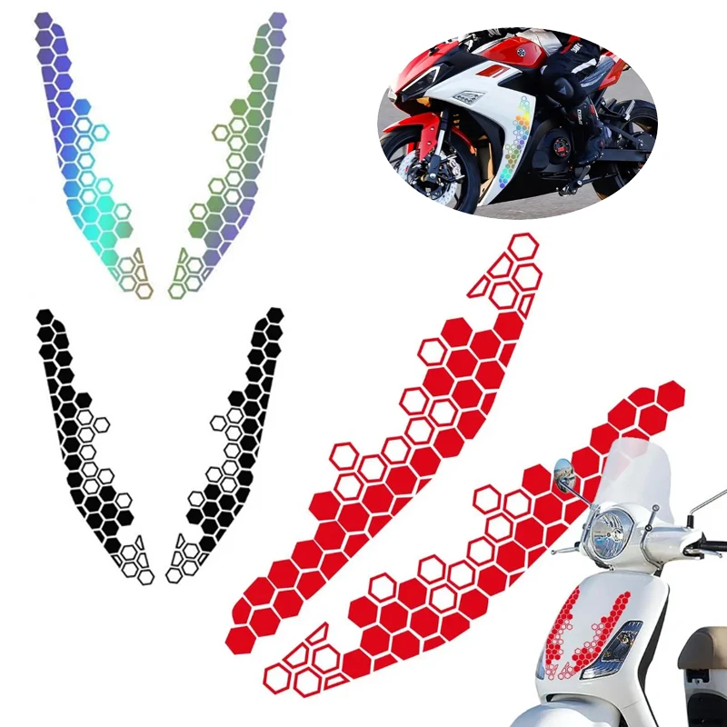 Honeycomb Shape Pull Motorcycle Light Stickers Hexagonal Honeycomb Lattice Shape Stickers Motorcycle Tram Accessories