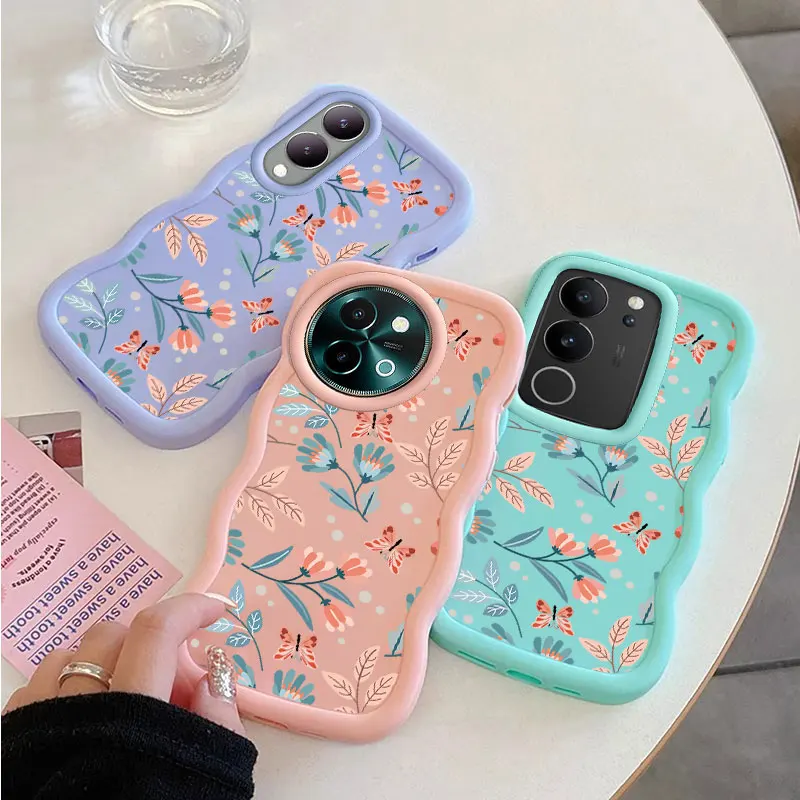 Flower Fashion Phone Case For VIVO V25 V27 V27E V29 V29E V30 Y02 Y02S Y03 Y15S Y17S Y21 Y22S Y36 Y38 Y78 Y100 5G Soft Case