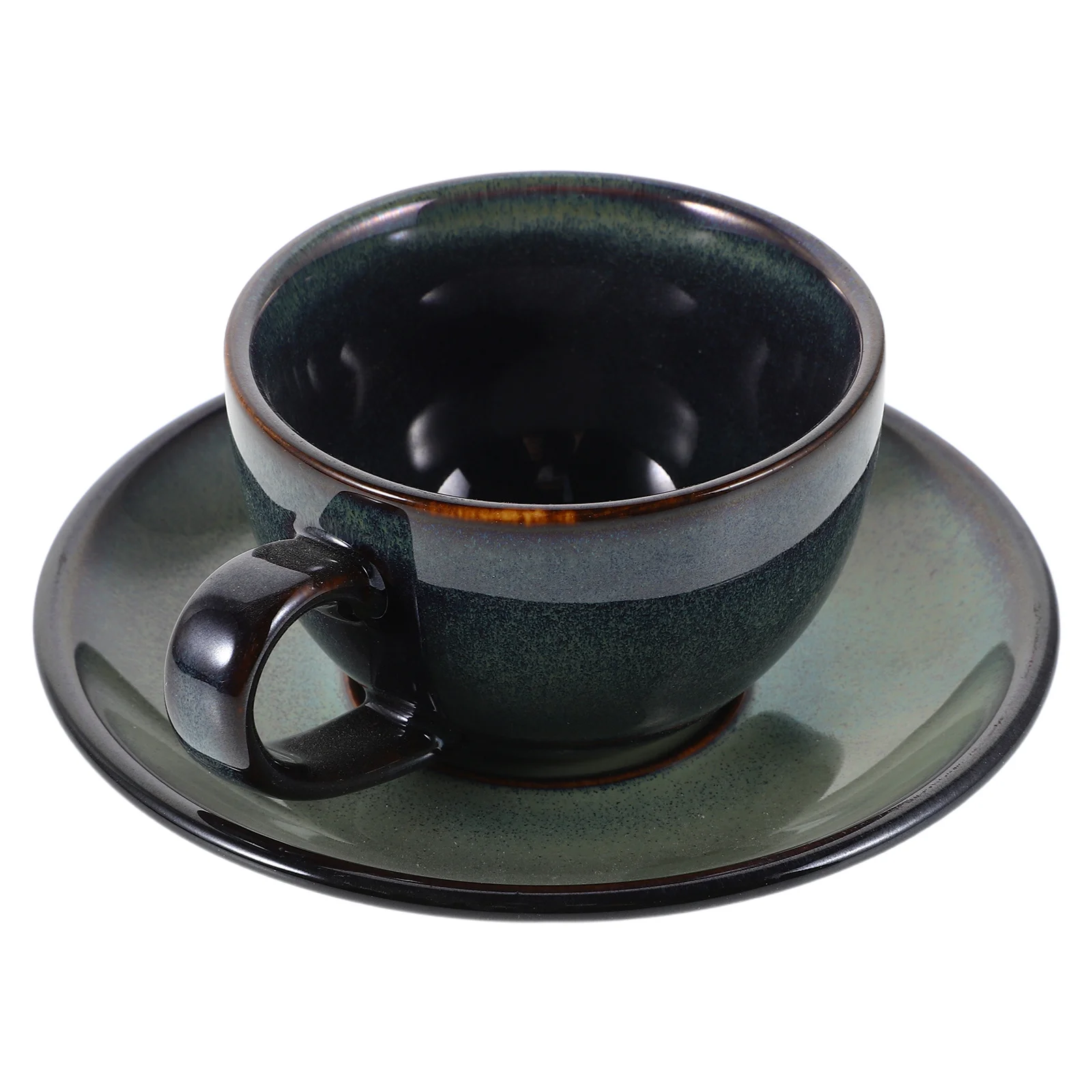 

1Set Ceramic Cup Saucer Set Vintage Coffee Tea Mug Exquisite Retro Design for Office Afternoon Milk Drinking Porcelain