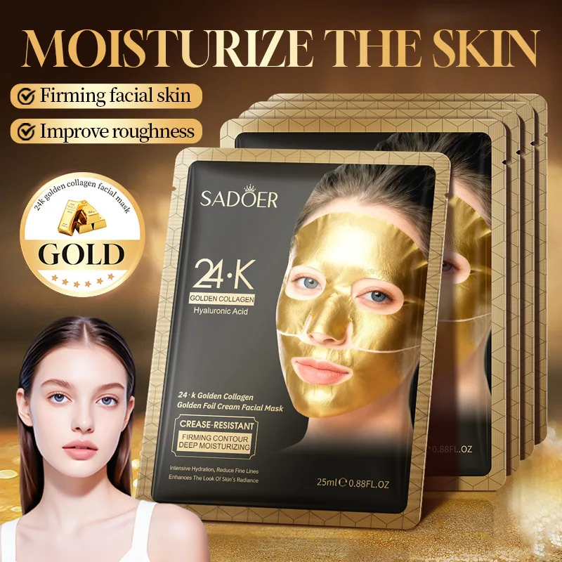 

SADOER 24K Gold Collagen Gold Foil Cream Mask 25 мл Увлажняющая антивозрастная осветляющая маска для лица