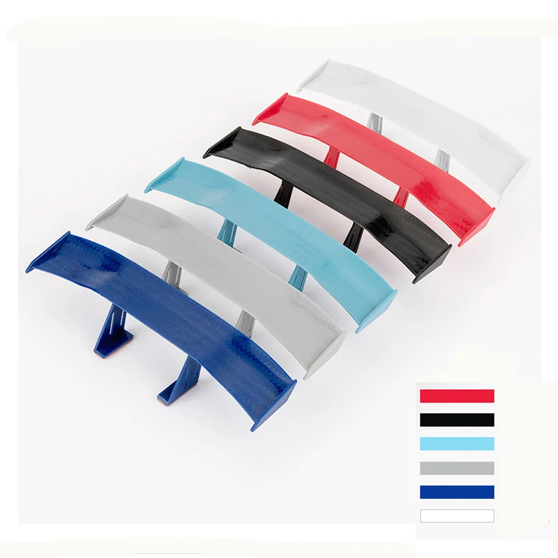 

Carbon Look Car Rear Spoiler Mini Wings Small Model Decoration Auto Accessories Black Blue Red White Grey For GT Style Winglet