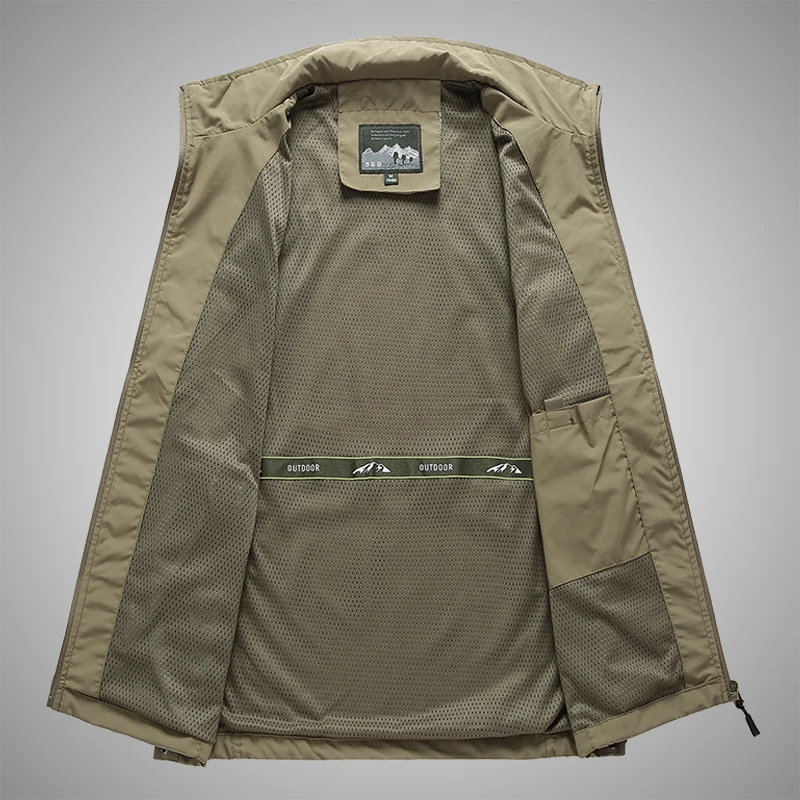 Summer Trend Workwear Vest Embroidered Casual Solid Color Sports Loose Shoulder Thin Breathable Stand Collar Jacket