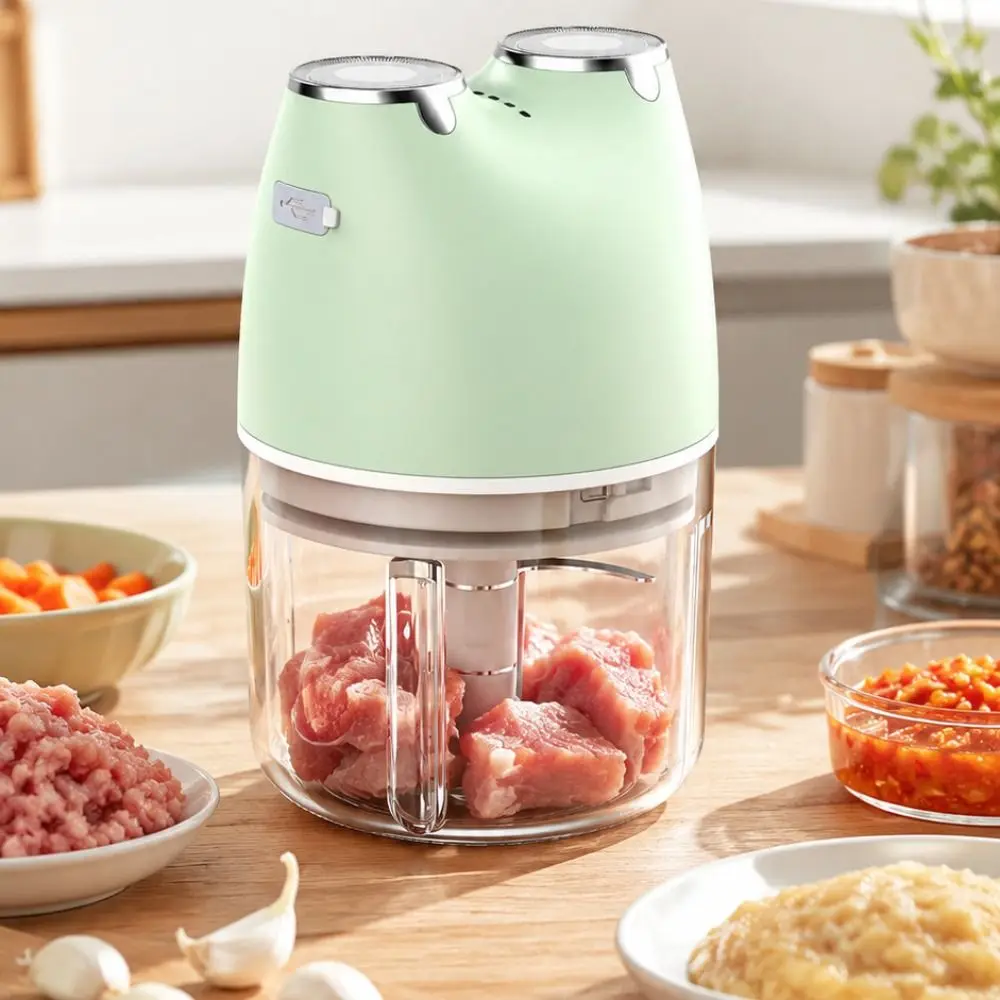 USB Rechargeable Garlic Chopper Wireless 300ml Capacity Food Processor Cordless Portable Baby Food Processor Vegetable Blending