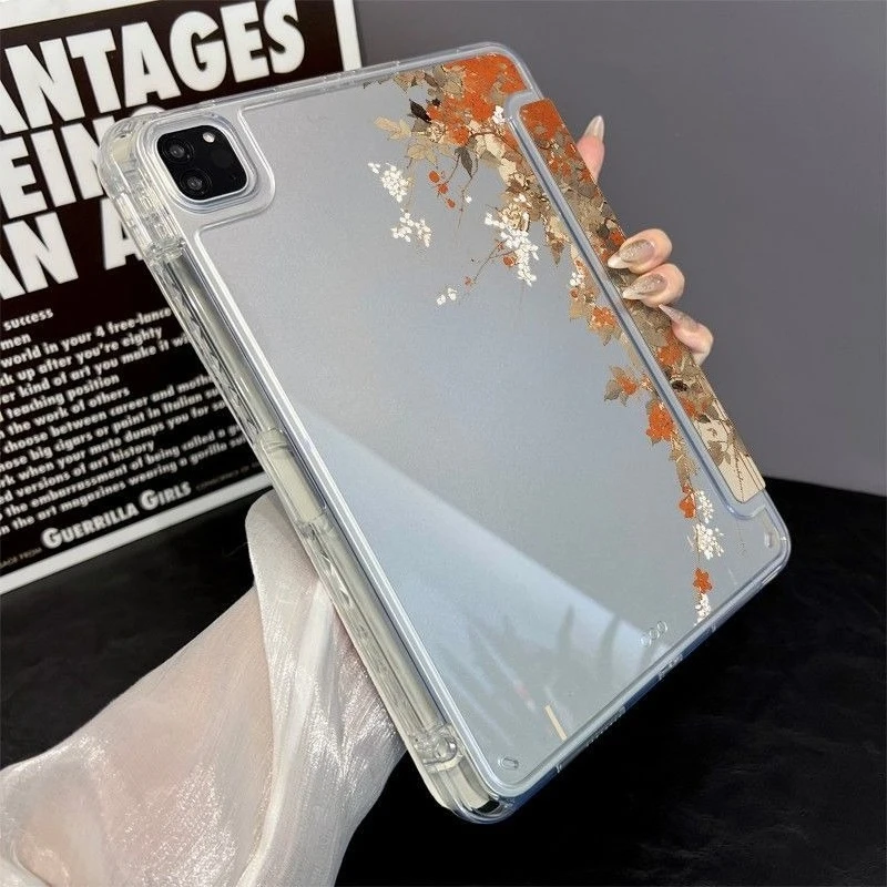 Crabapple Blossom 3+Y Fold Case for Xiaomi Pad 7/7Pro 8/8Pro 11.2 Redmi Pad SE 11 Pro/Pro2 12.1 Xiaomi Pad 5/5Pro 6/6Pro 11 Inch