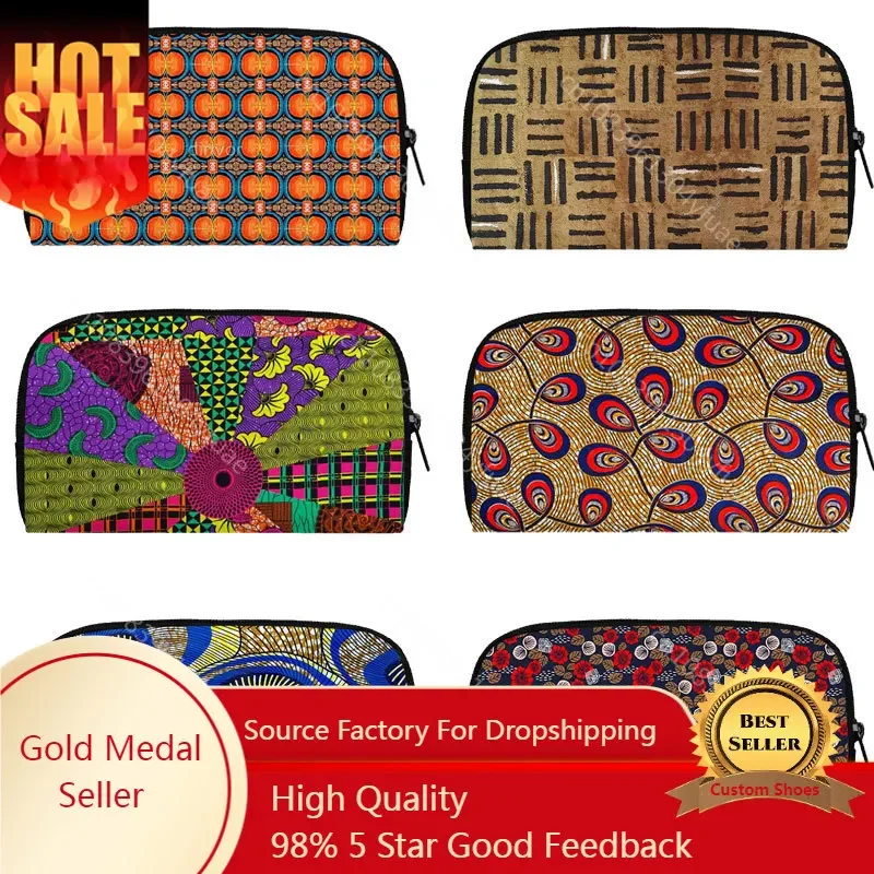 

2022 African Women Style Prints Wallet Afro LadiesTraditional Printing Zipper Coin Purse Teenager Girls Storage Bags